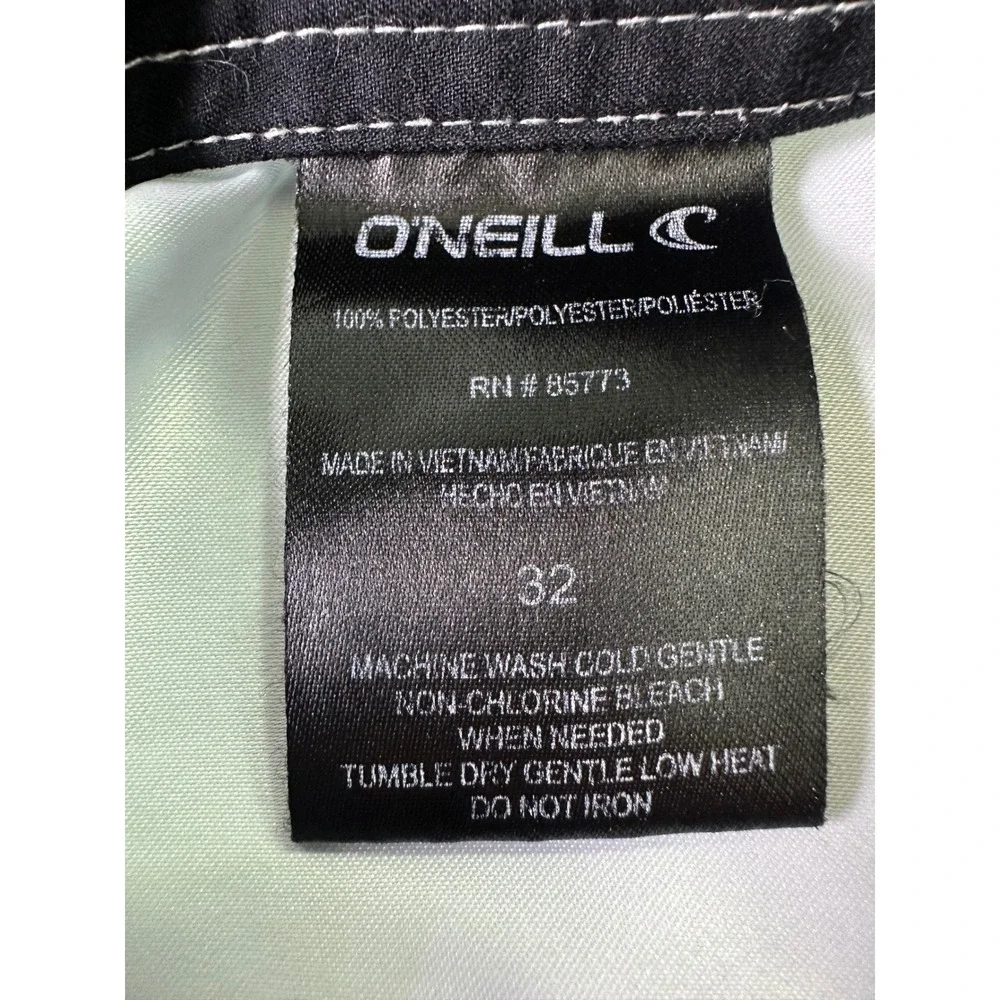 O'Neill Mens Sz 32 Board Shorts Blue White Striped Surf Swim Trunks Cargo Pocket